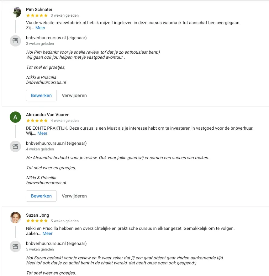 beoordeling BNBVERHUURCURSUS.NL